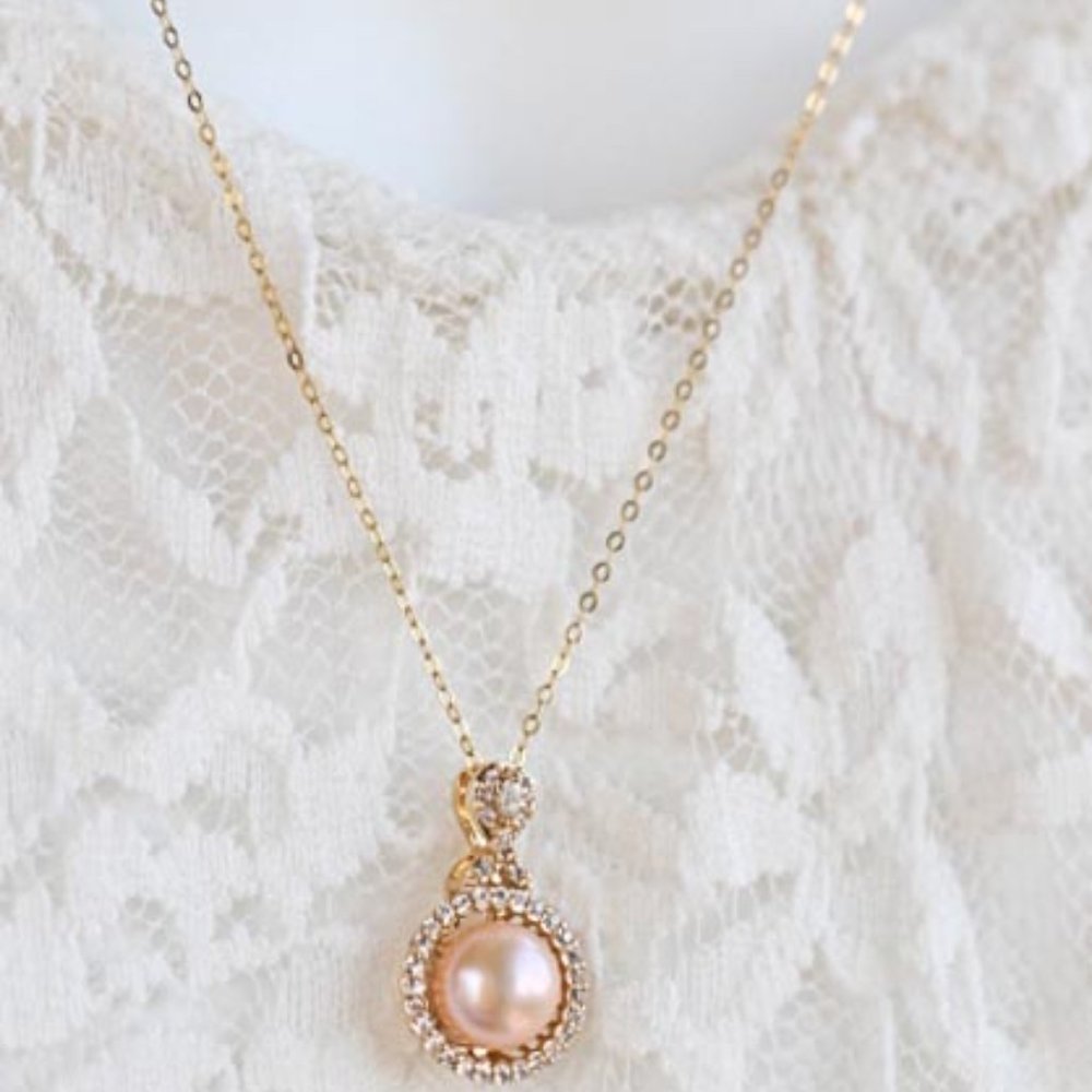 Genuine Freshwater Pearl Gold Vermeil Necklace Chain for her Pearl Lovers - Picture 6 of 6